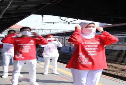 Hari Kemerdekaan ke-75 RI, PT KCI Ajak Pengguna Disiplin Menggunakan Masker